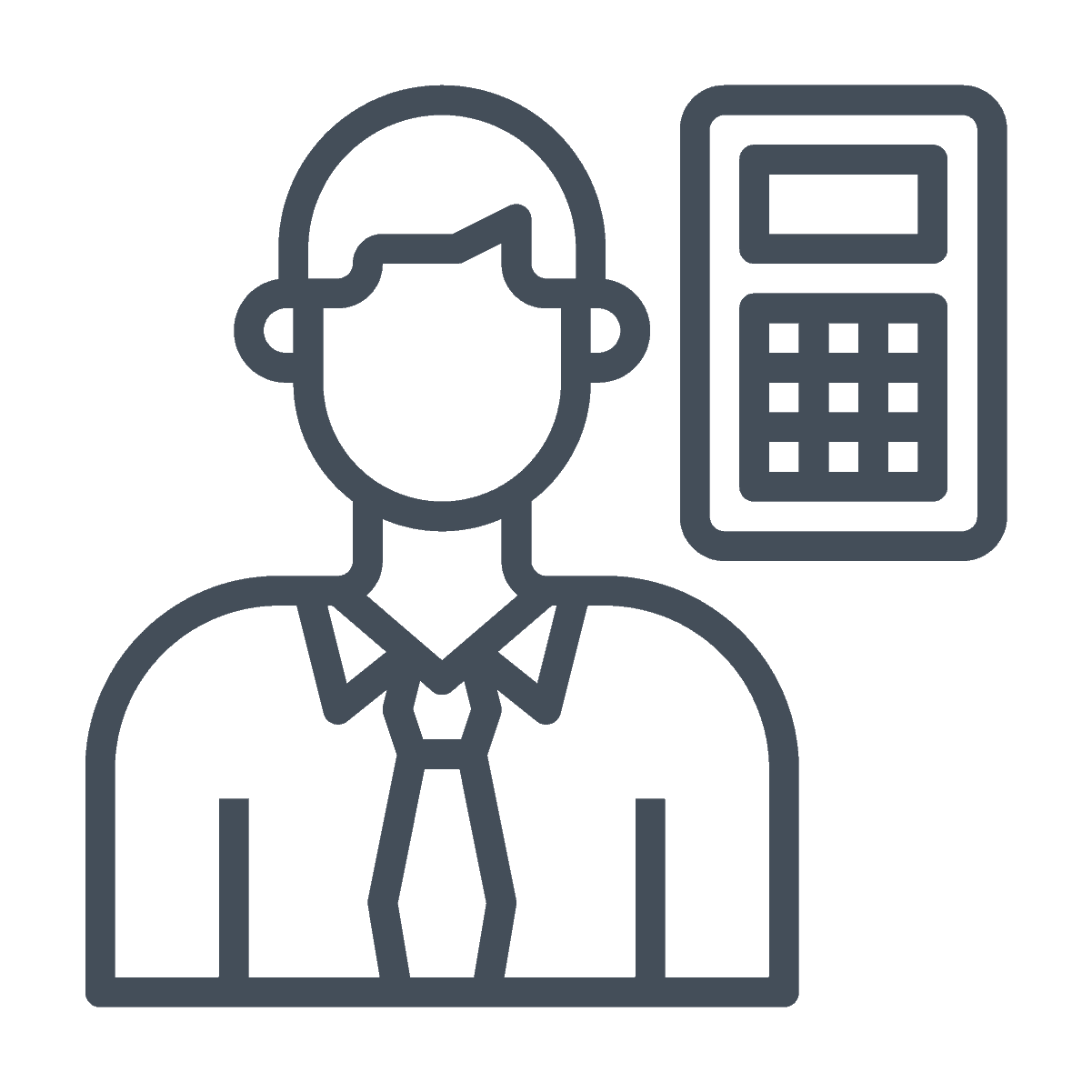 accountant with calculator icon